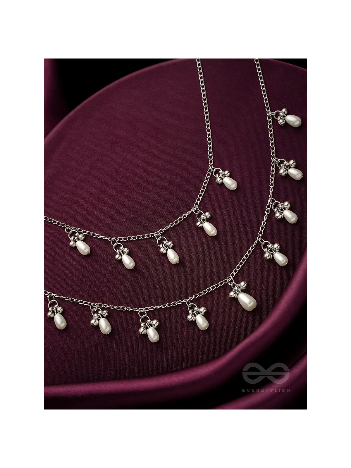 The Star-Studded Sky- Oxidised Pearls Layered Necklace