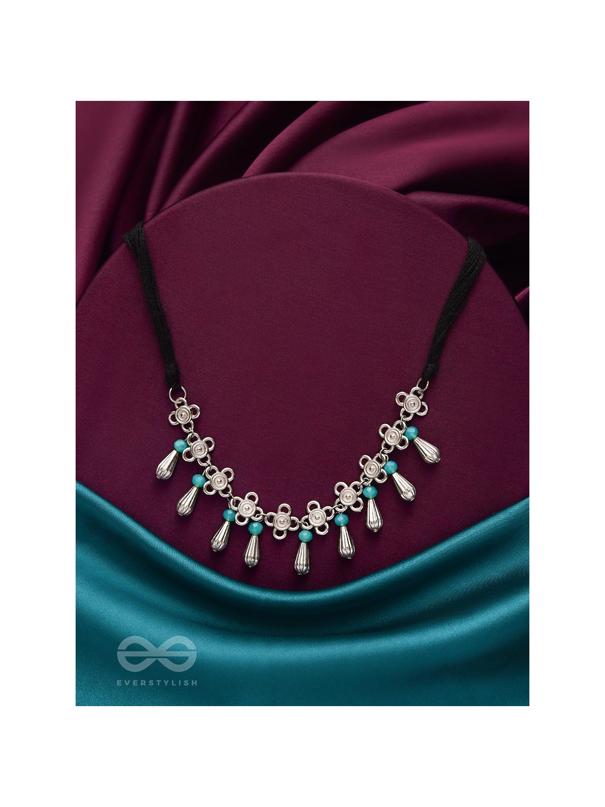 The Beryl Coronet- Oxidised Silver Necklace