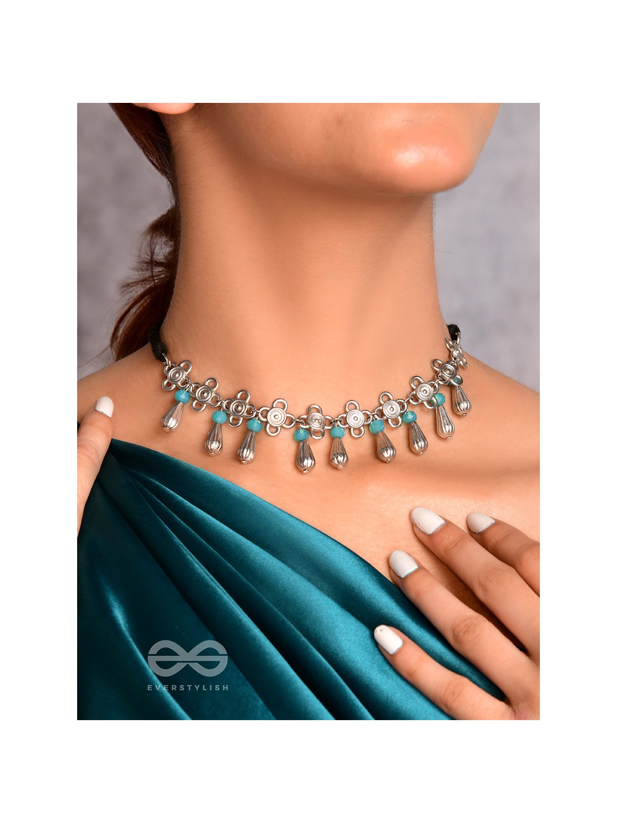 The Beryl Coronet- Oxidised Silver Necklace