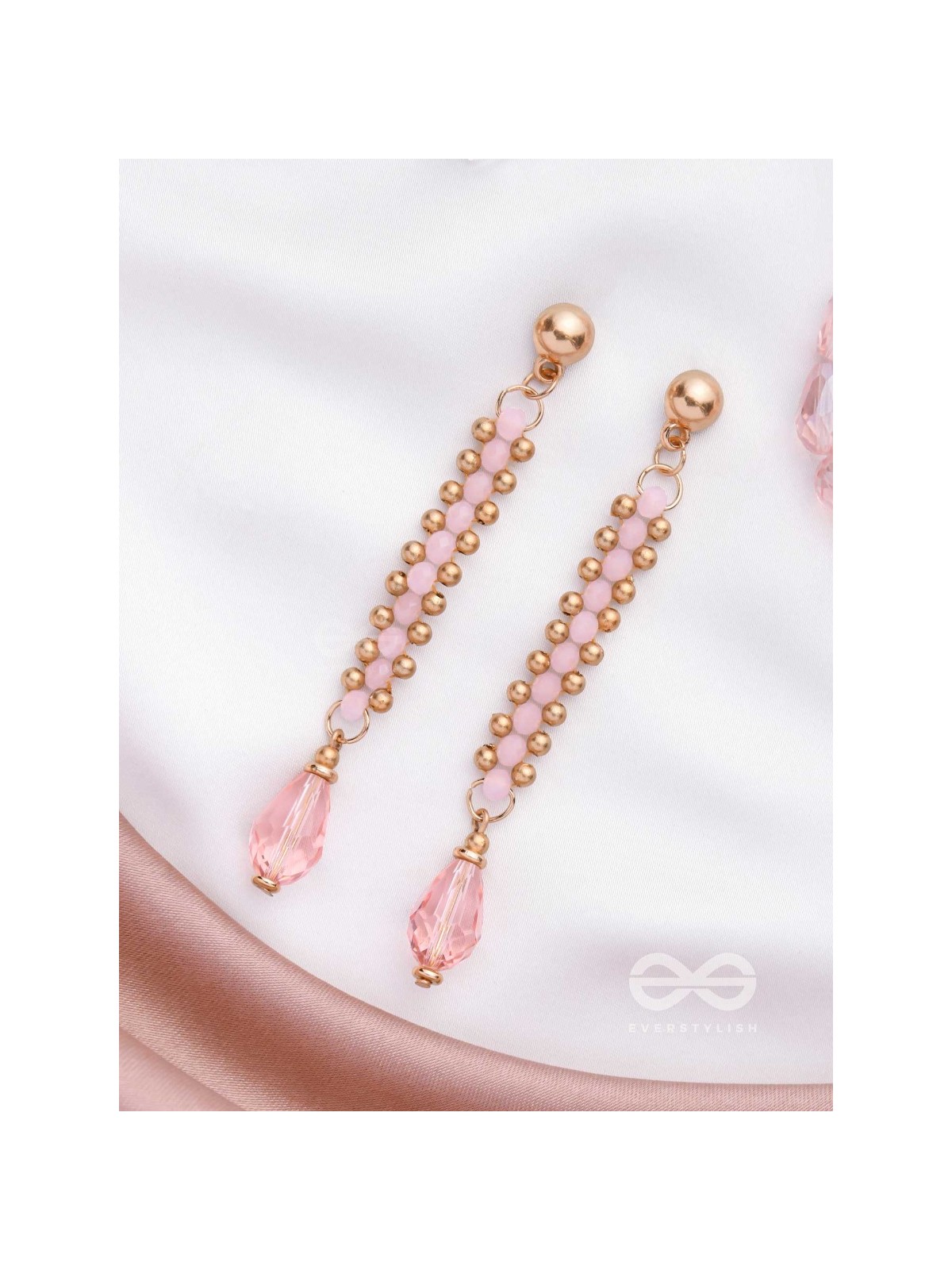 The Rose Vine- Golden Embellished Earrings