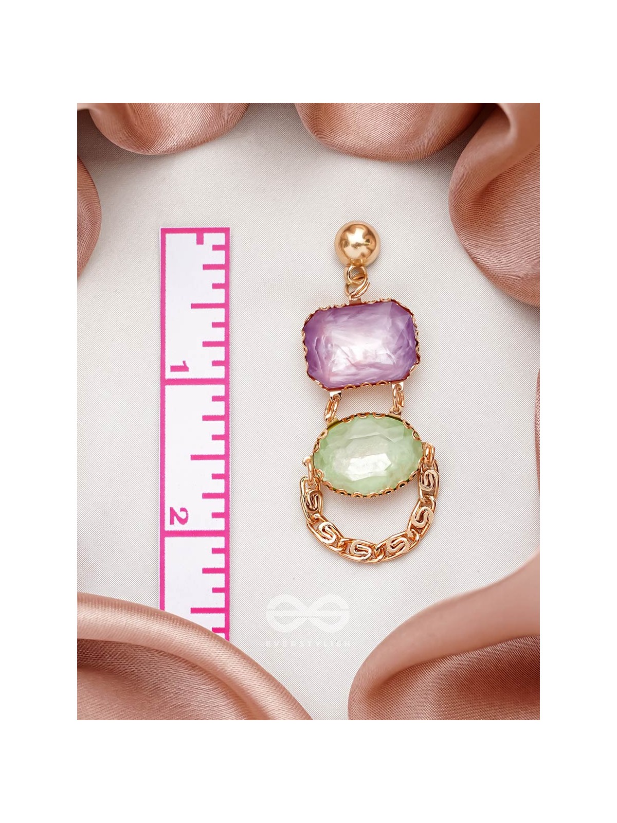 The Sapphire Castle- Golden Embellished Earrings