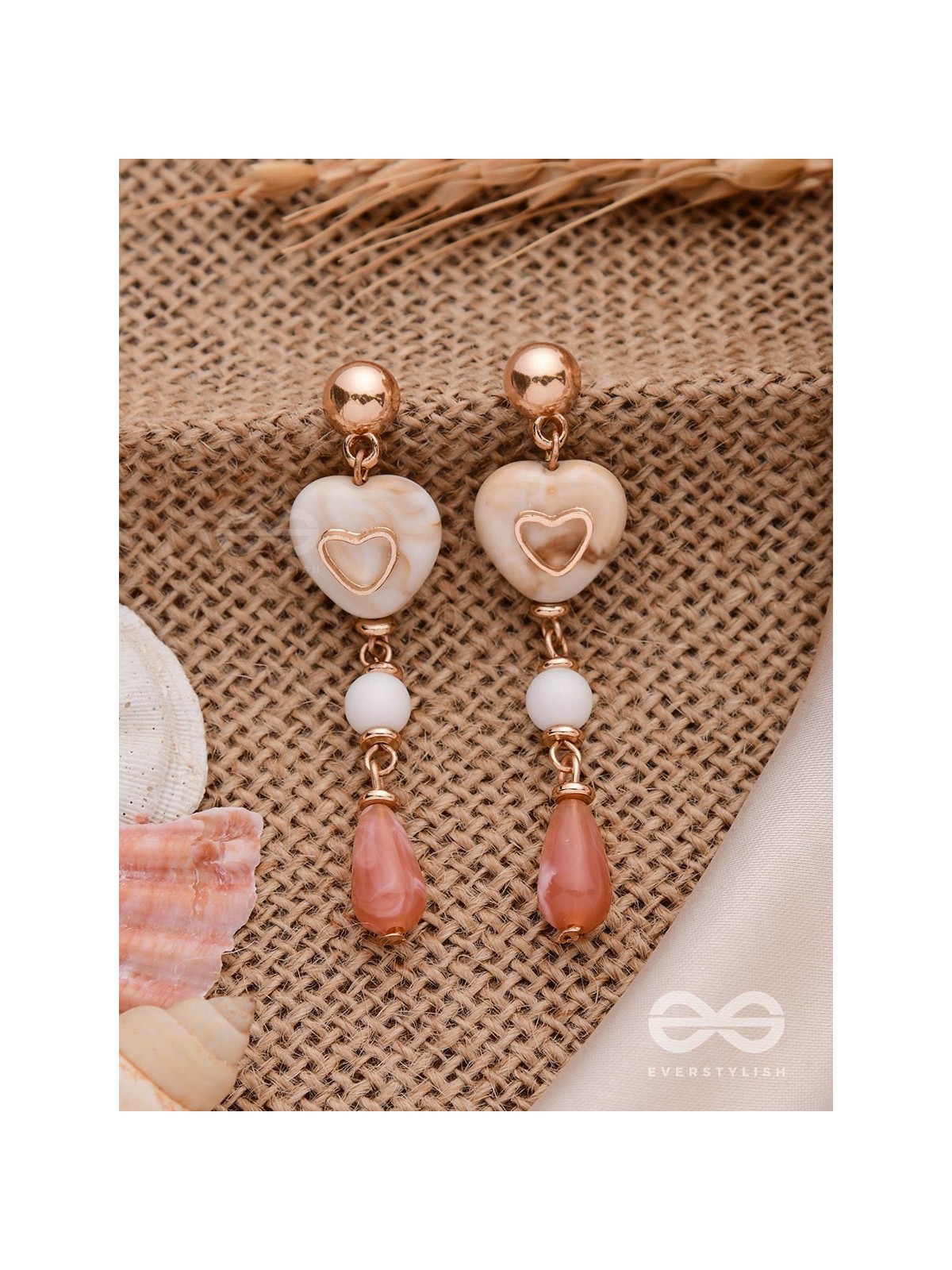 Heart of Gold- Golden Embellished Earrings