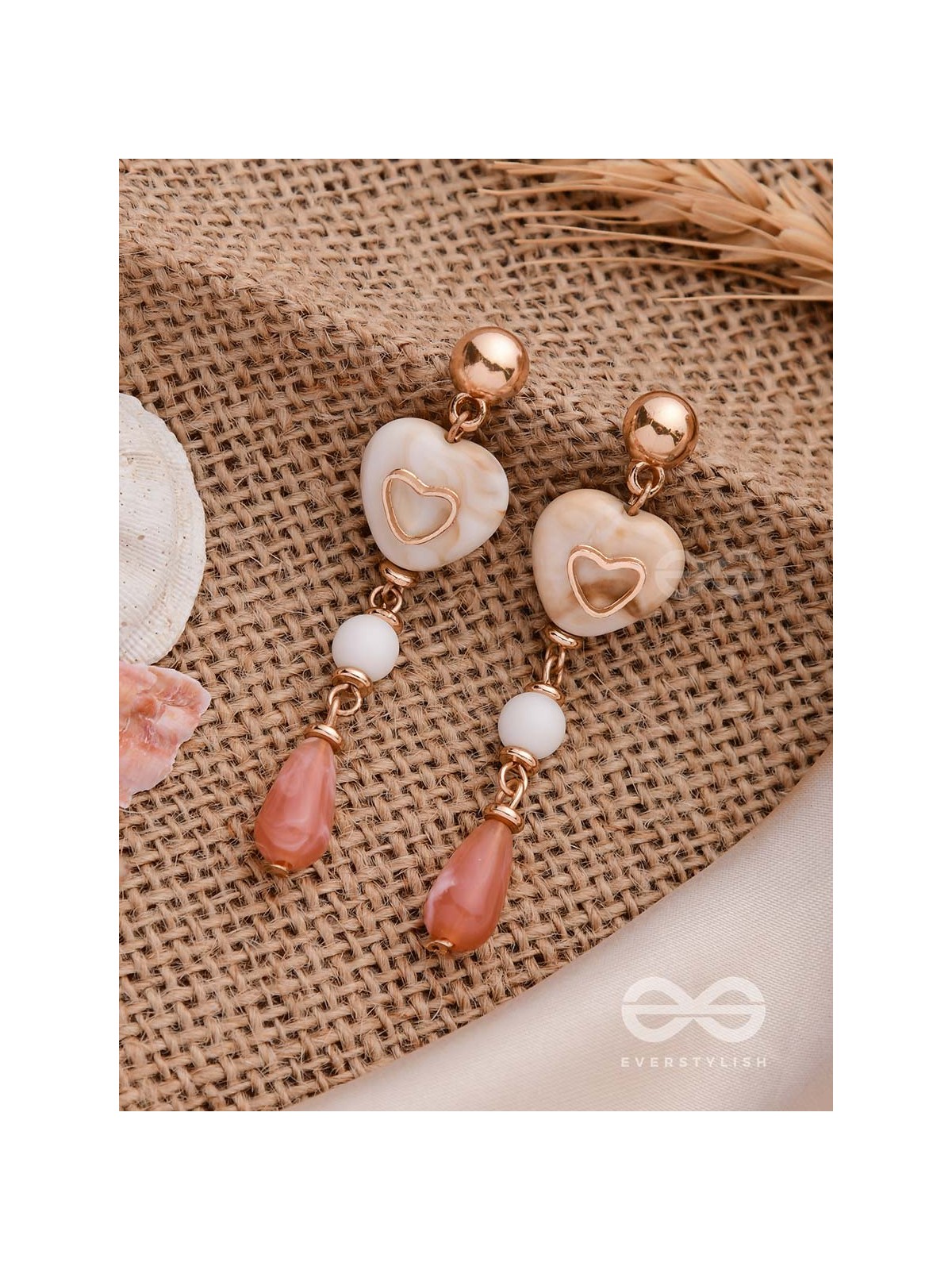 Heart of Gold- Golden Embellished Earrings