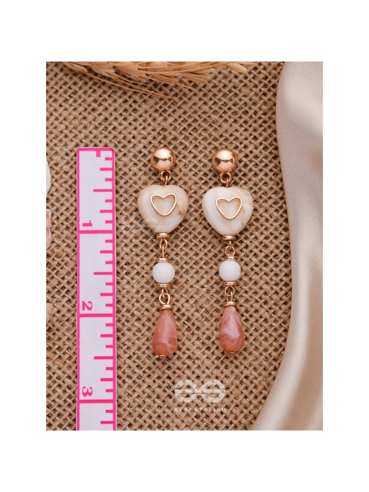 Heart of Gold- Golden Embellished Earrings