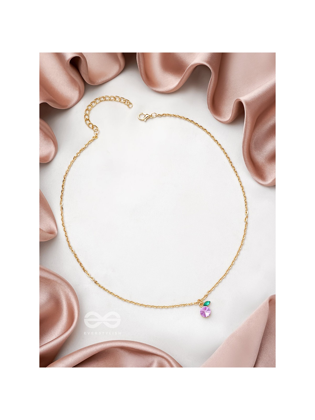 The Fig Delight- Golden Embellished Necklace With Anti-Tarnish Coating