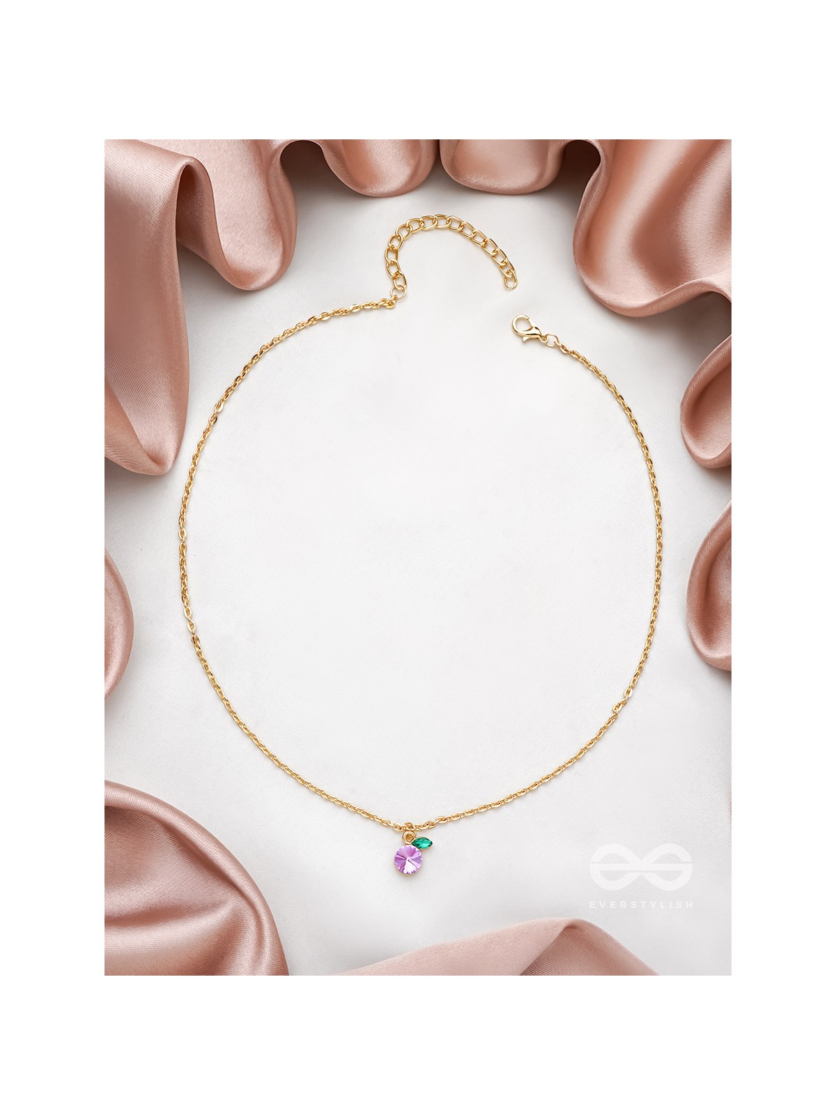 The Fig Delight- Golden Embellished Necklace With Anti-Tarnish Coating