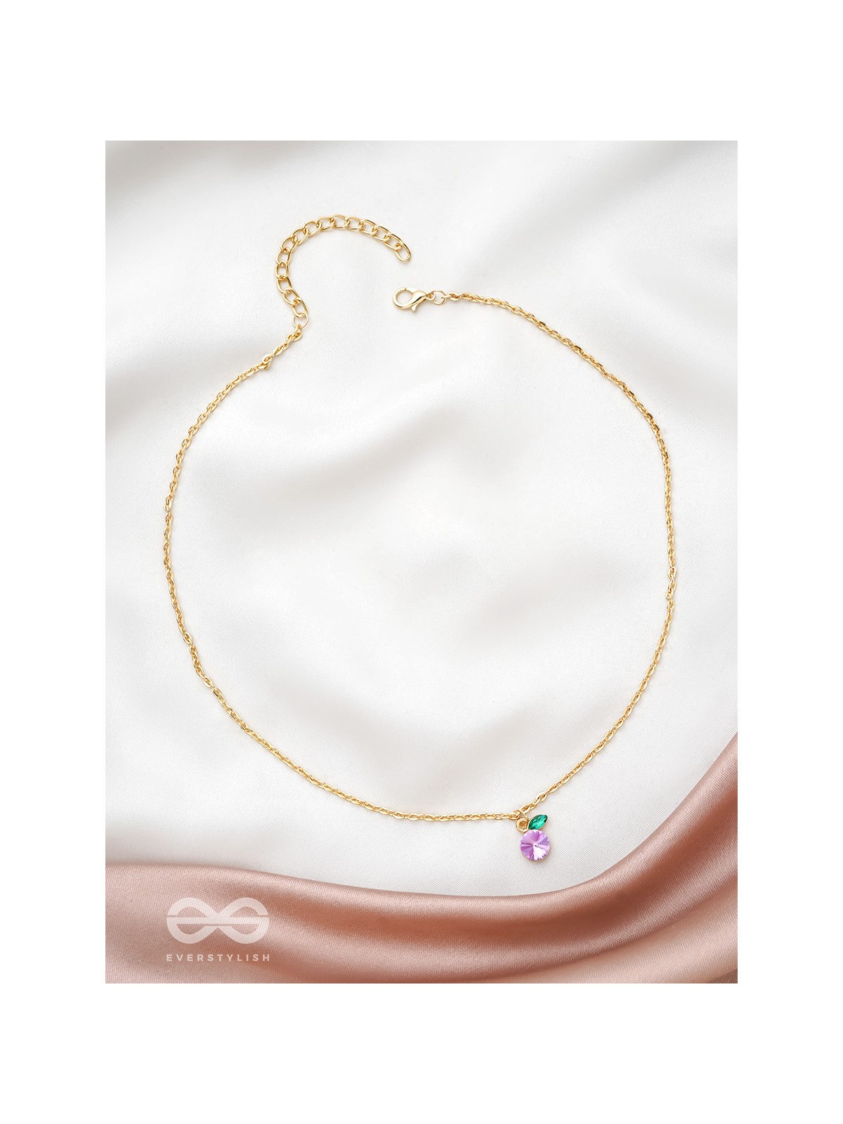 The Fig Delight- Golden Embellished Necklace With Anti-Tarnish Coating