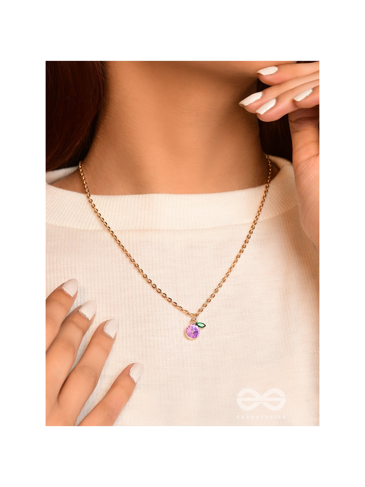 The Fig Delight- Golden Embellished Necklace With Anti-Tarnish Coating