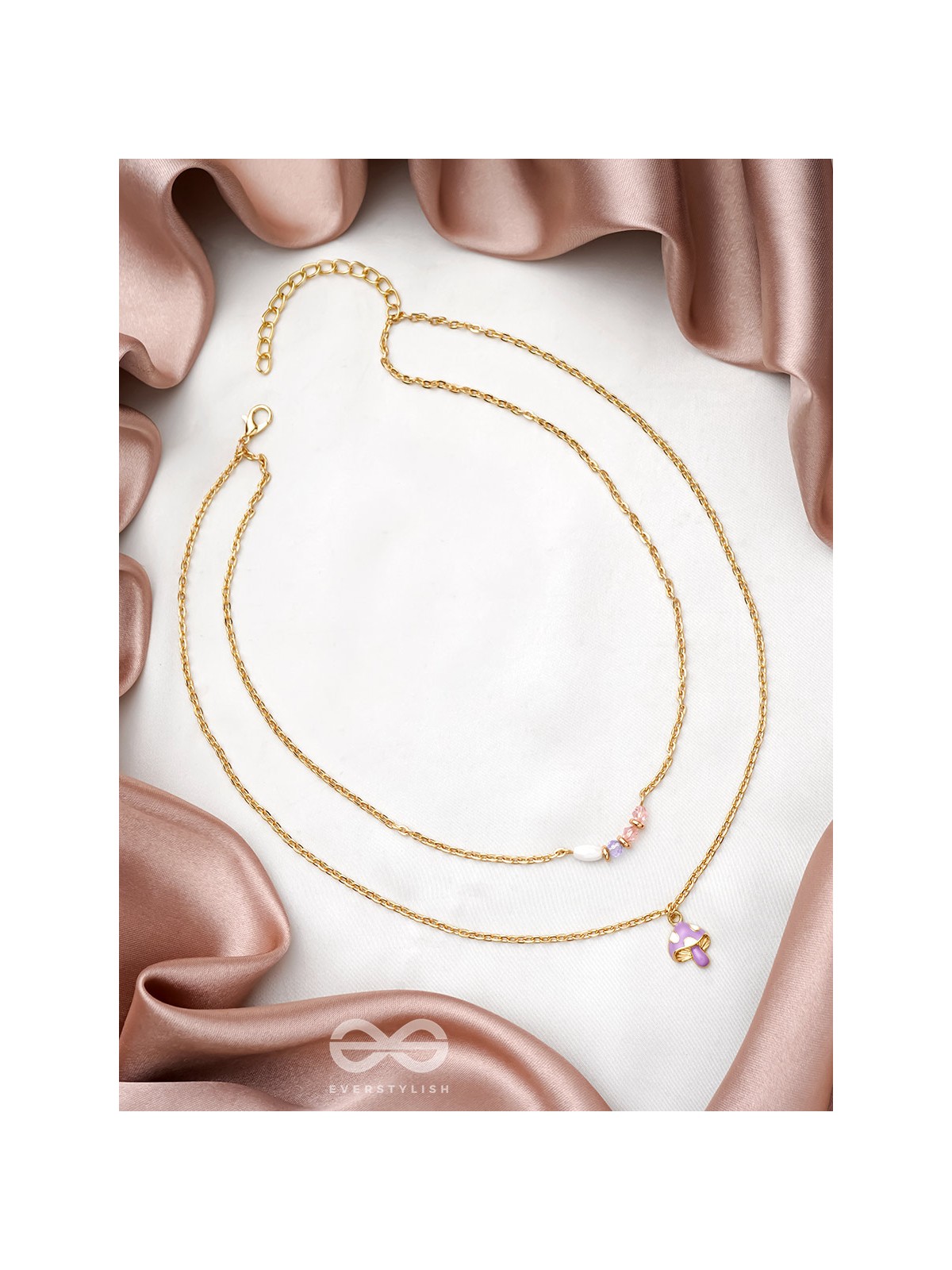 Double The Charm- Golden Layered Necklace With Anti-Tarnish Coating 