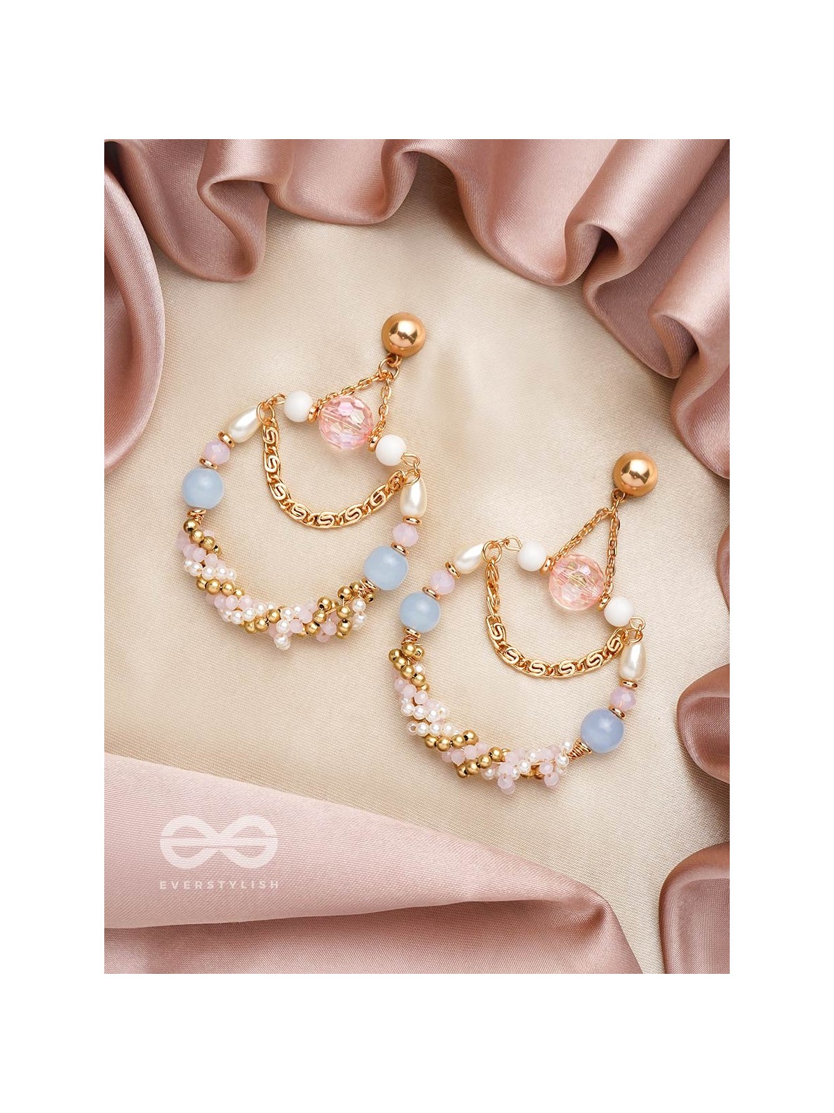 The Beaded Bubbles- Golden Embellished Earrings