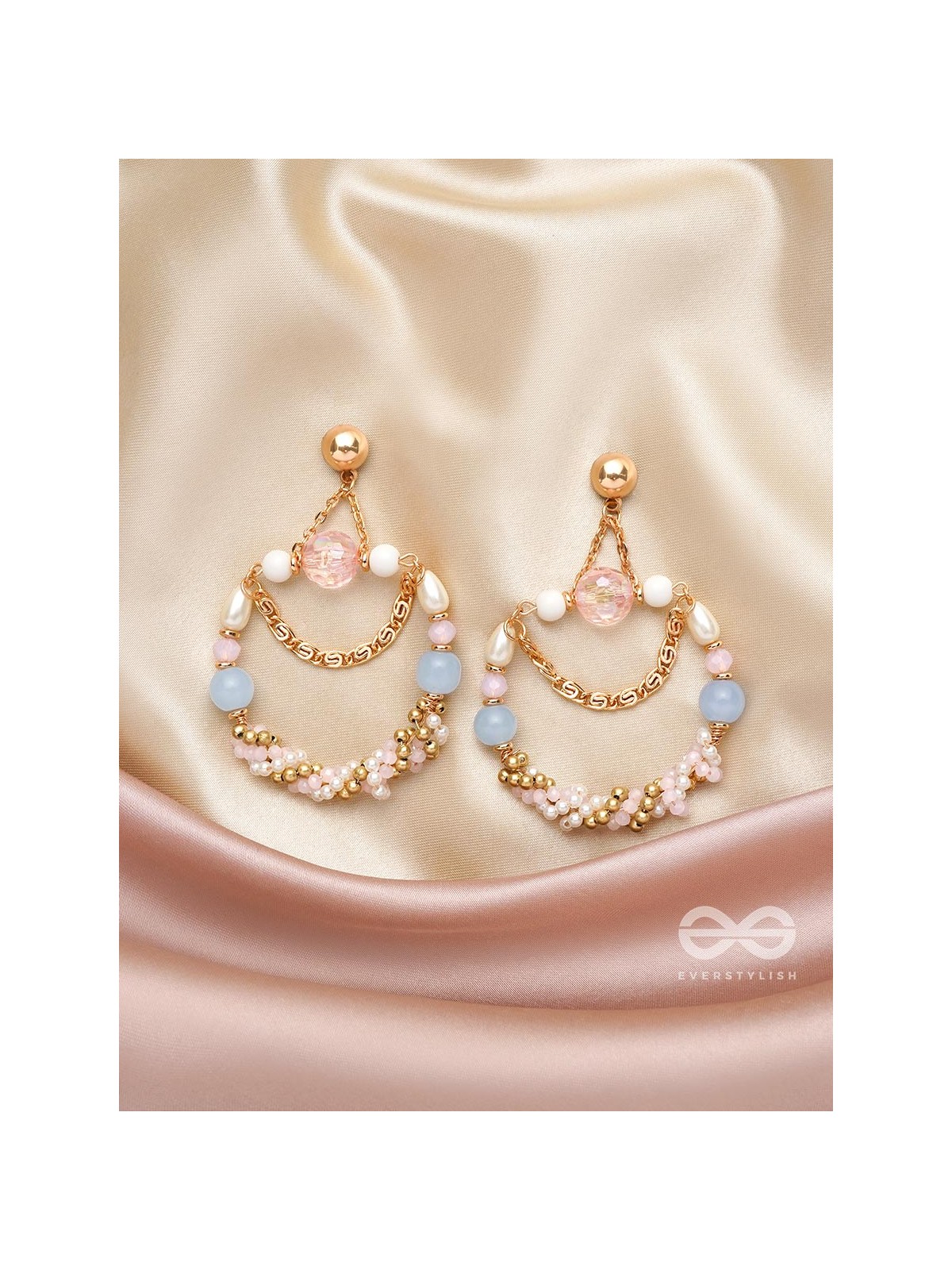 The Beaded Bubbles- Golden Embellished Earrings
