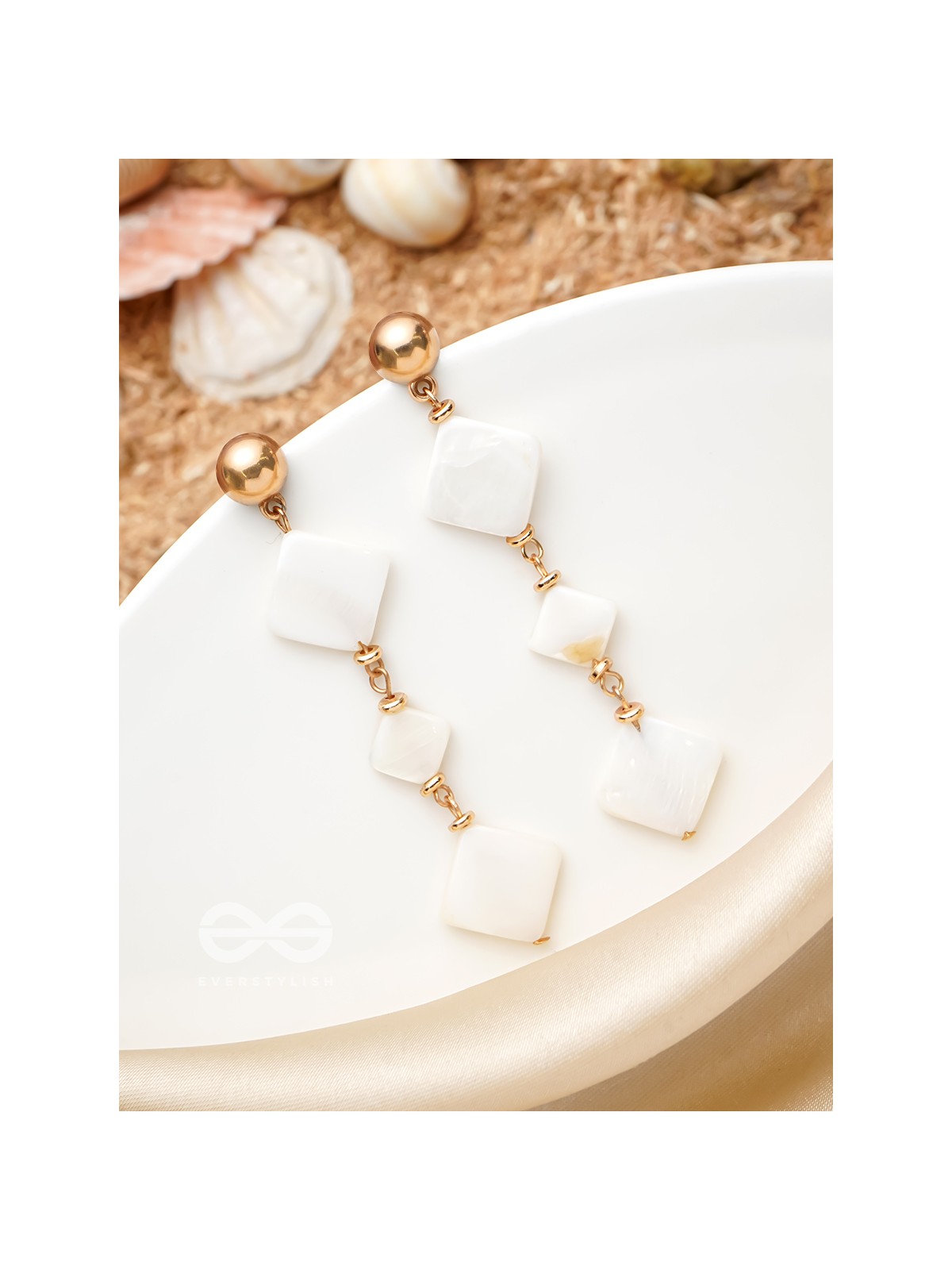 The Beach Vibes- Golden Embellished Earrings