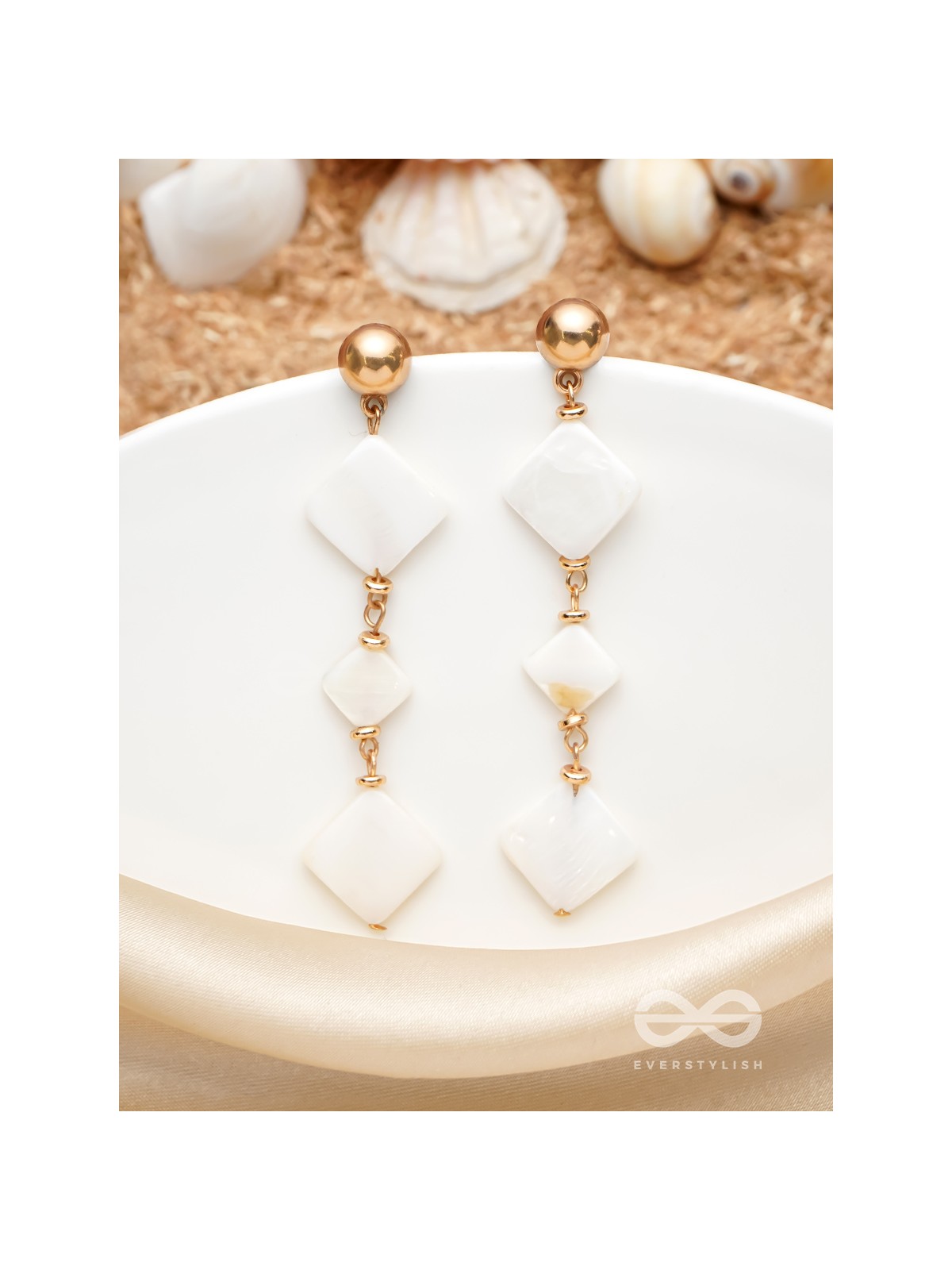 The Beach Vibes- Golden Embellished Earrings