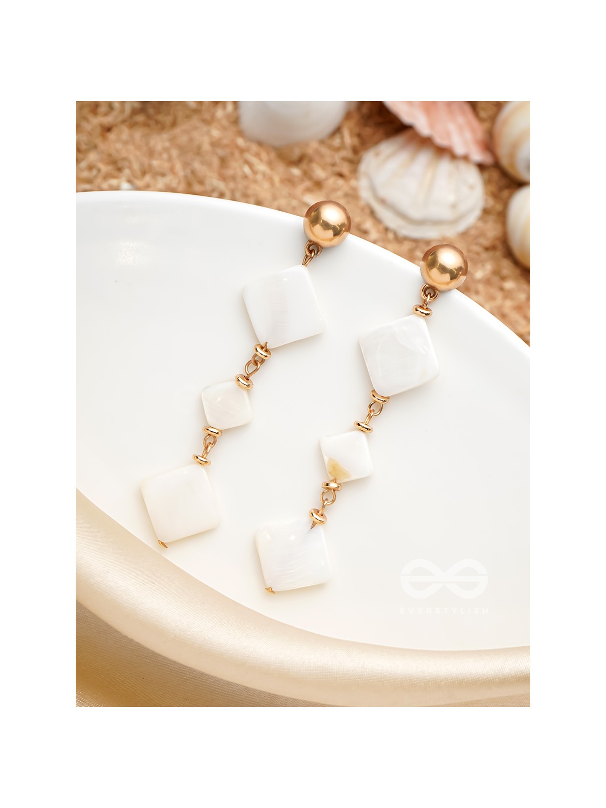 The Beach Vibes- Golden Embellished Earrings