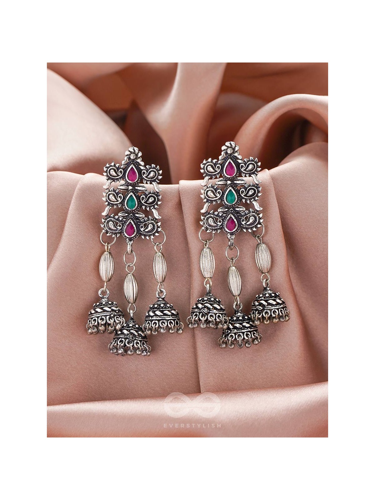 The Splendid Shrine- Oxidised Jhumka Earrings