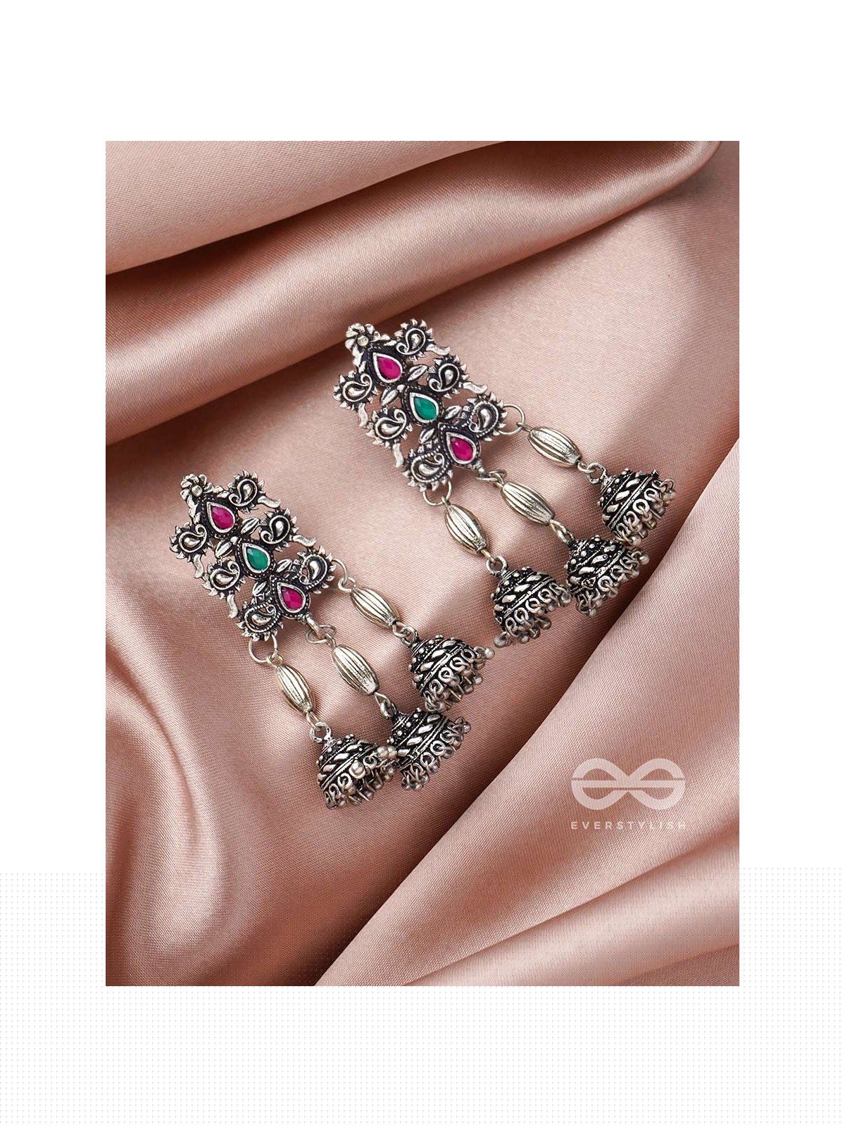 The Splendid Shrine- Oxidised Jhumka Earrings