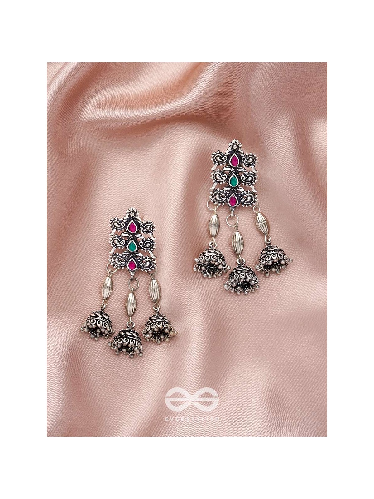 The Splendid Shrine- Oxidised Jhumka Earrings