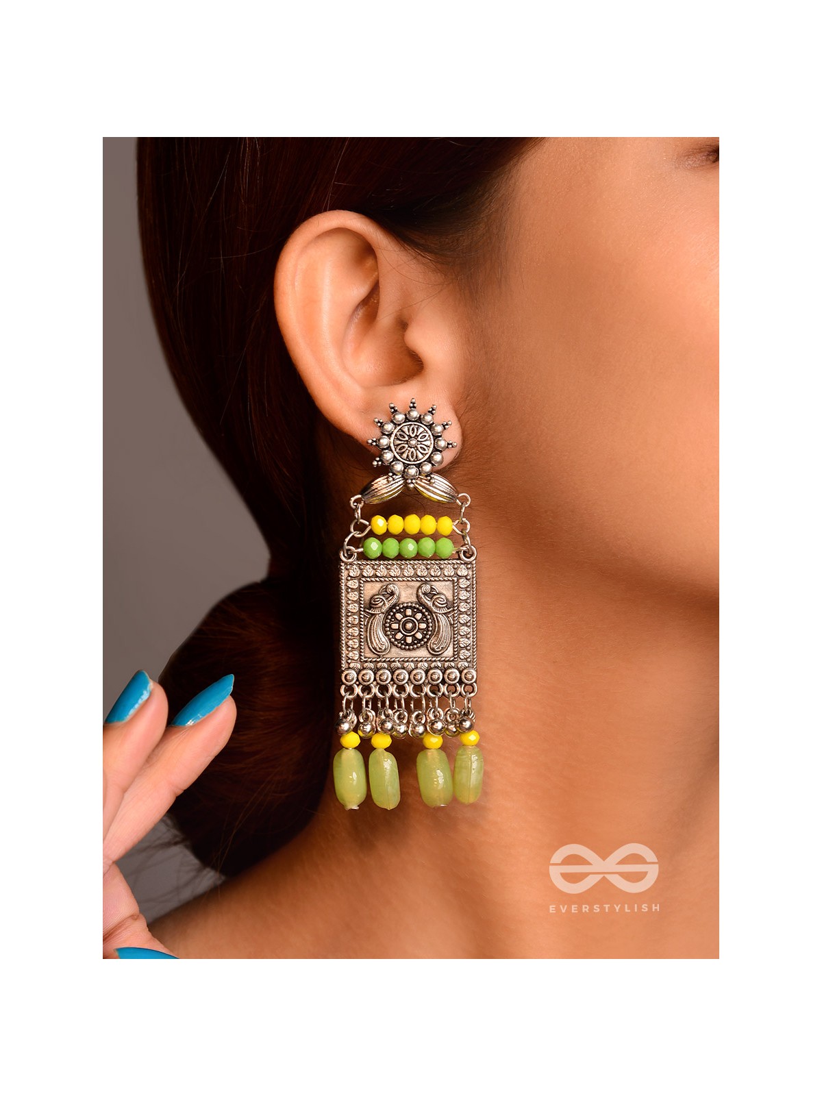 The Sylvan Spell- Oxidised Embellished Earrings