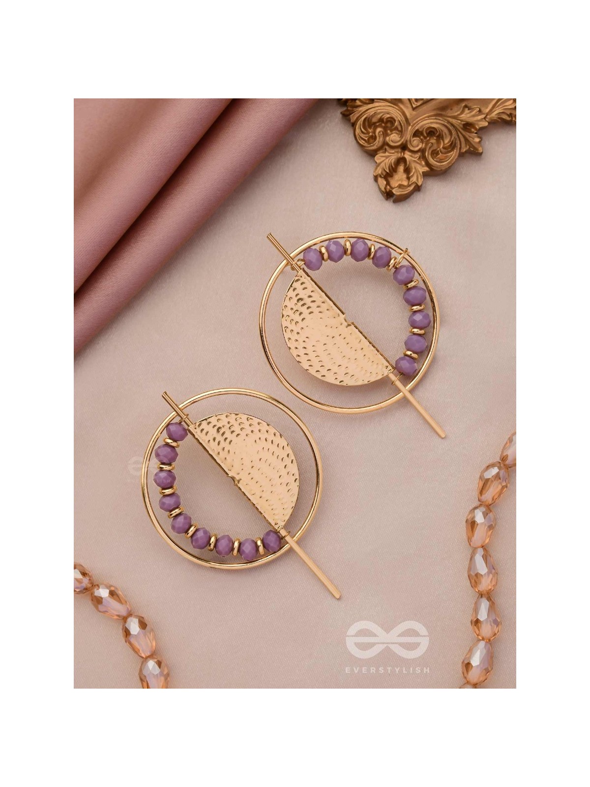 The Golden Sunburst- Golden Beads Earrings