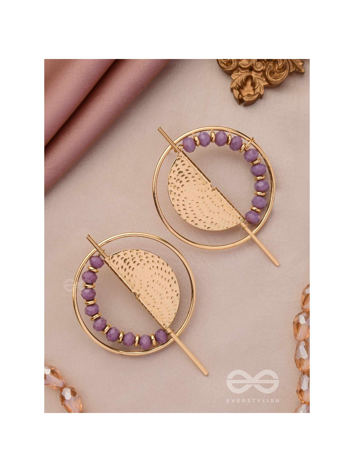 The Golden Sunburst- Golden Beads Earrings