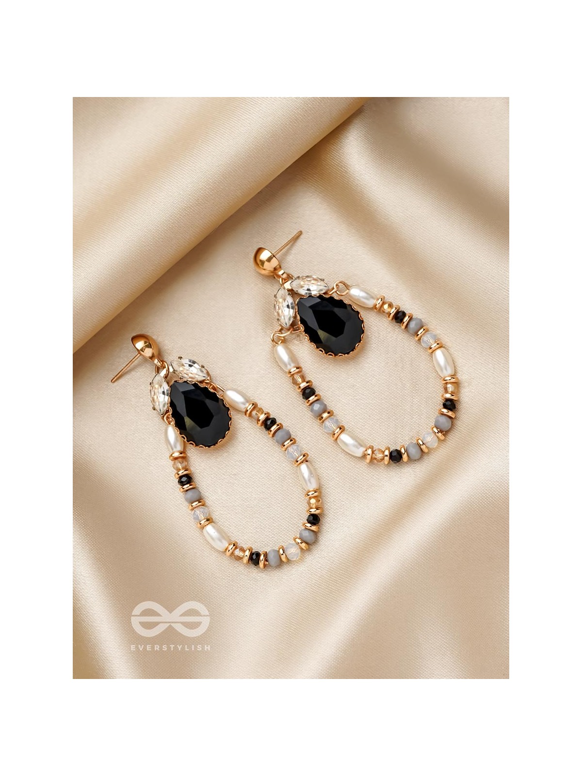 The Dusky Dazzle- Golden Embellished Earrings