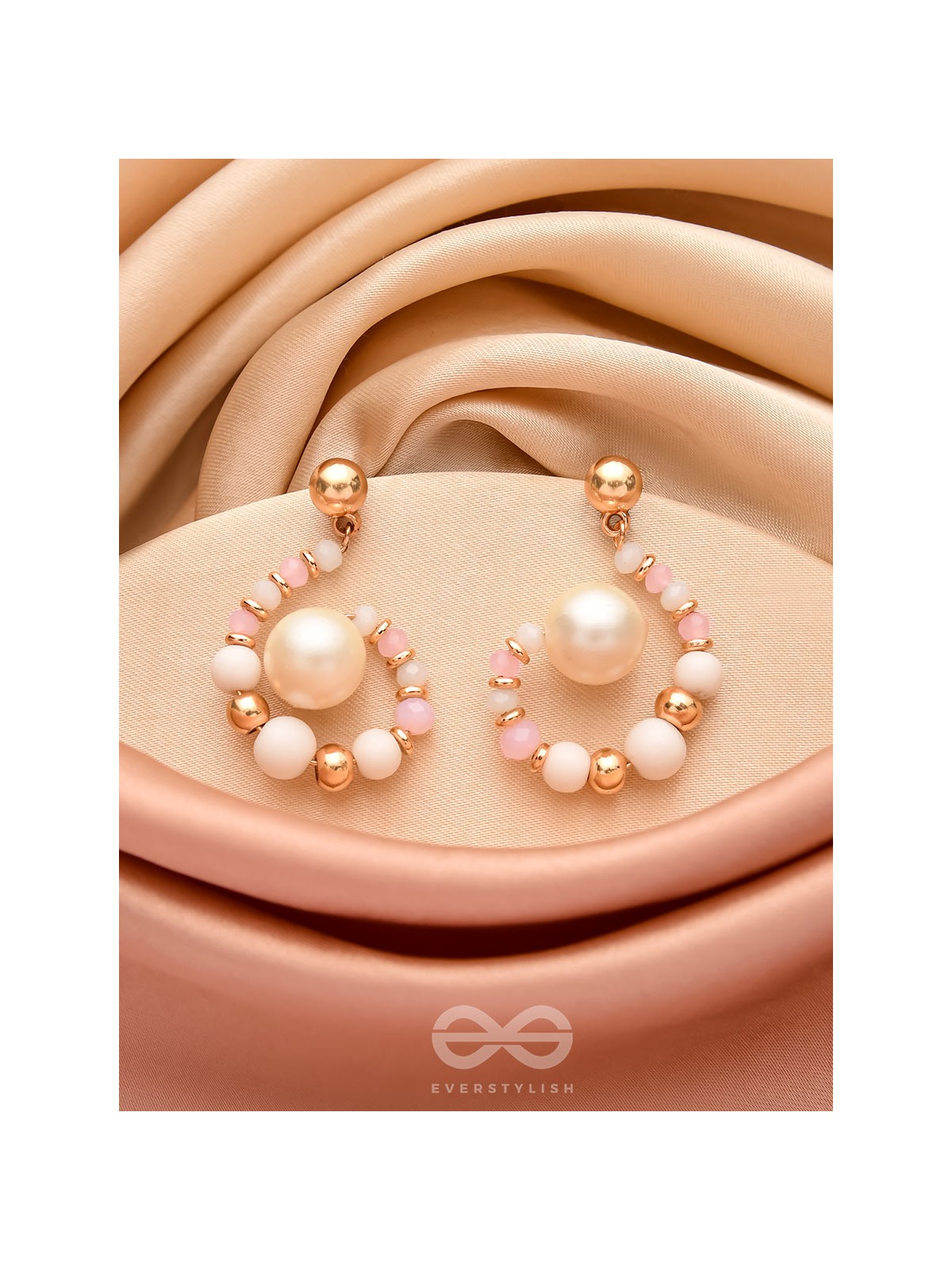 The Snow Flurry- Golden Pearl Earrings