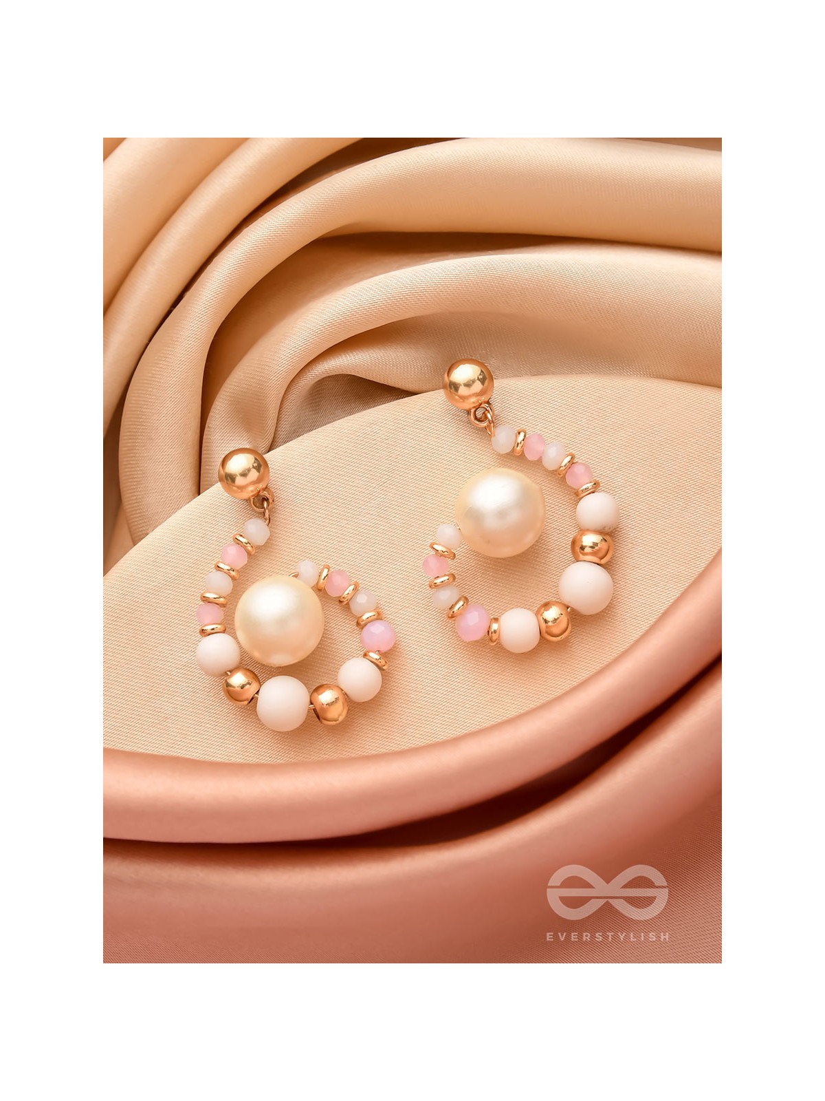 The Snow Flurry- Golden Pearl Earrings