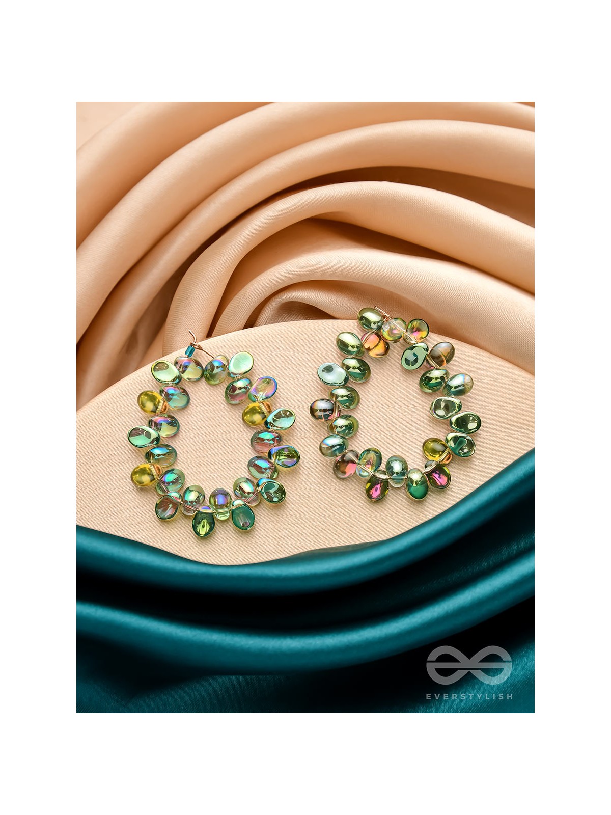 The Shadowy Shimmer- Golden Embellished Earrings