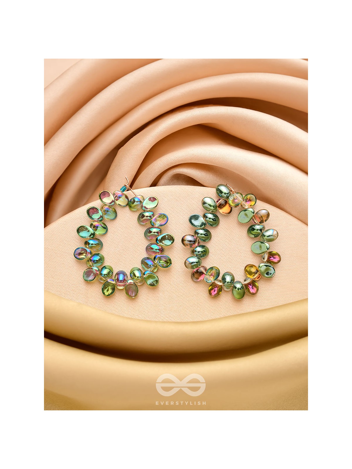 The Shadowy Shimmer- Golden Embellished Earrings