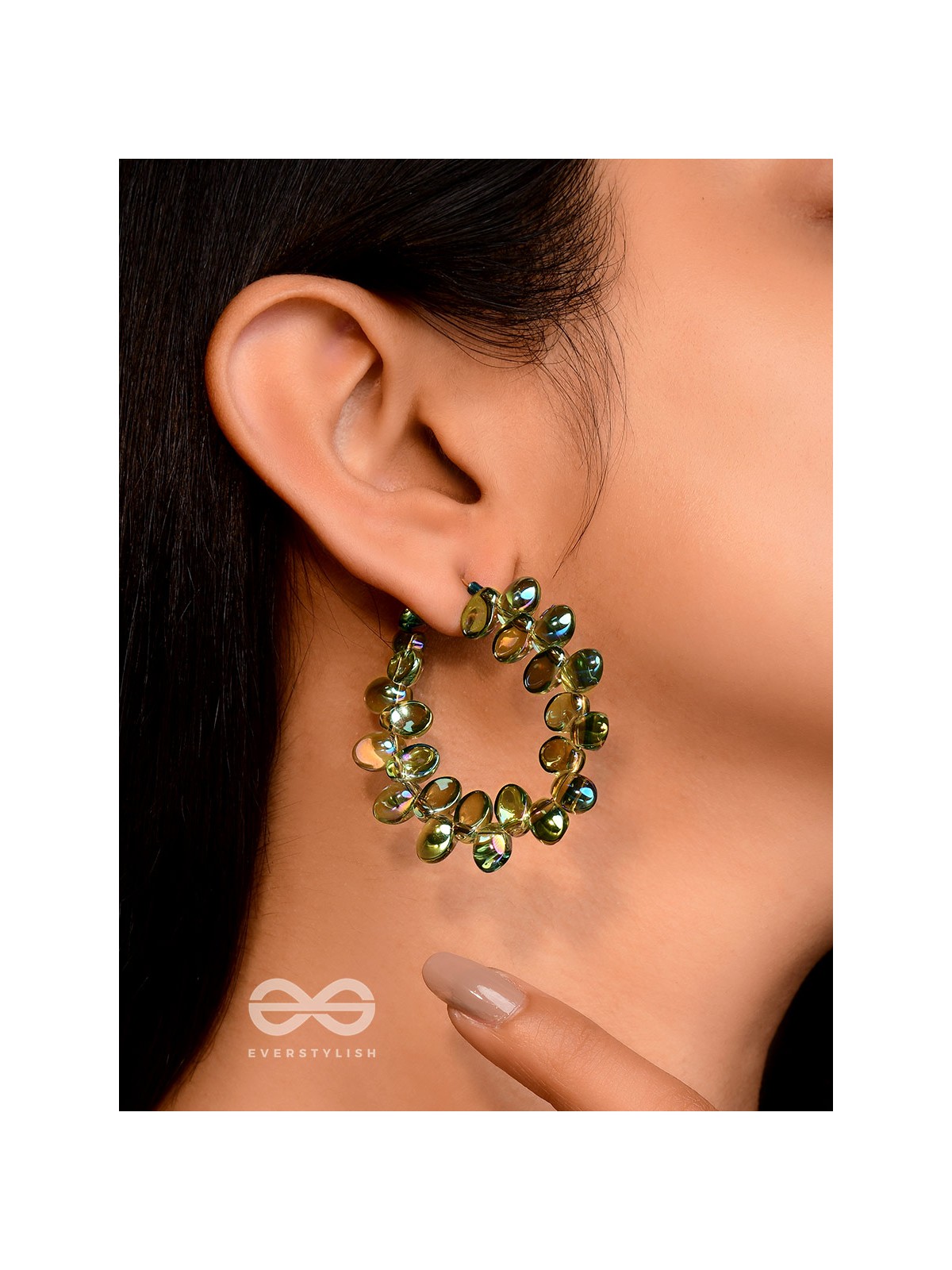 The Shadowy Shimmer- Golden Embellished Earrings
