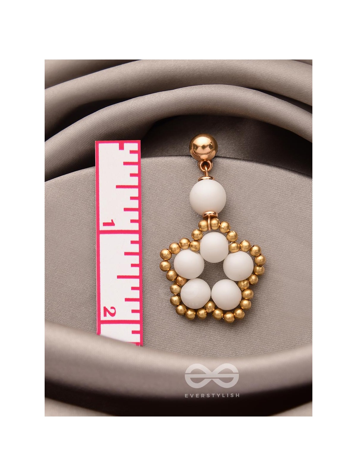 The Winter Bloom- Golden Embellished Earrings
