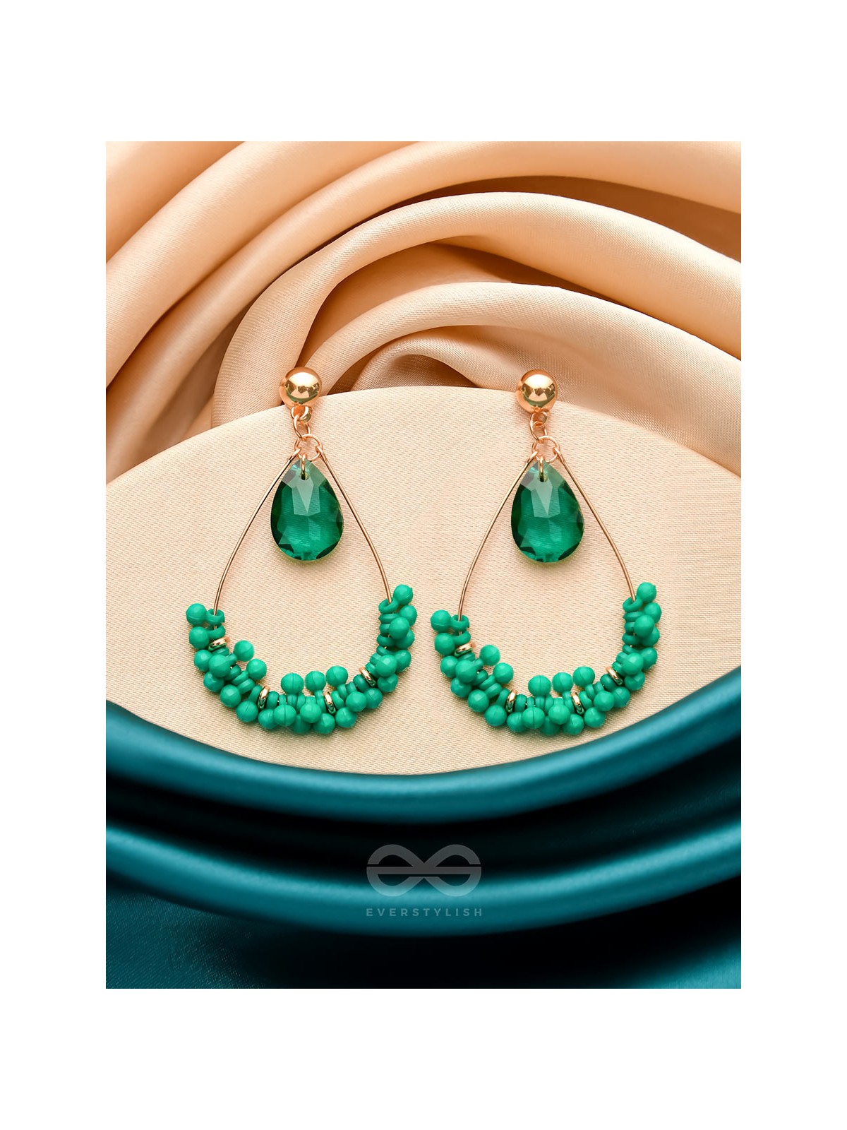 The Spring Garden- Golden Embellished Earrings