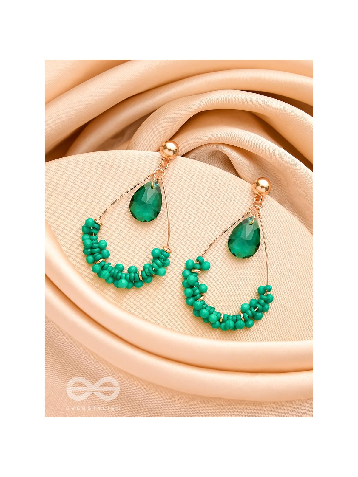 The Spring Garden- Golden Embellished Earrings