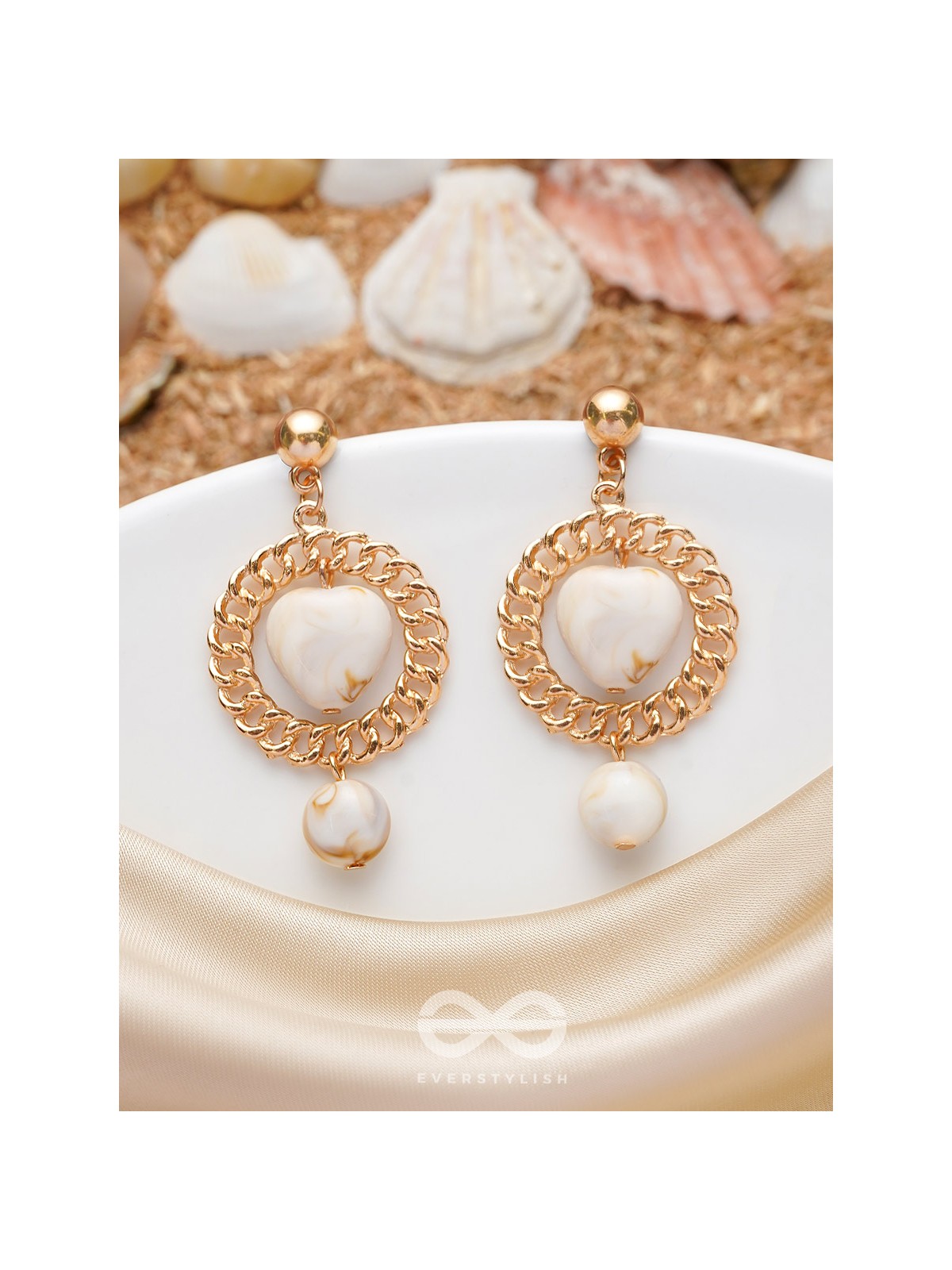 Shining Sun n Sand- Golden Shell Earrings