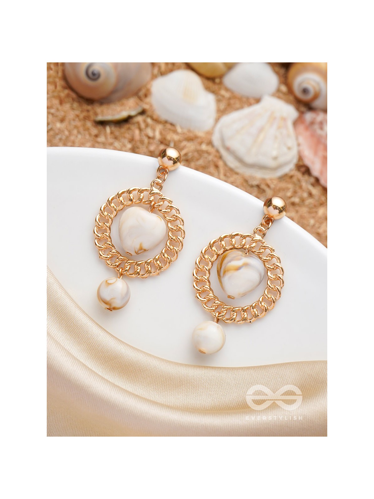 Shining Sun n Sand- Golden Shell Earrings
