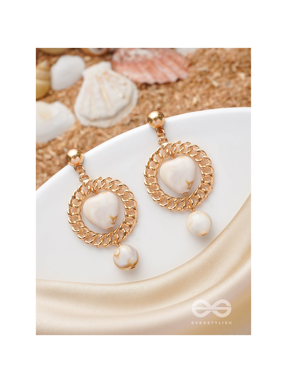 Shining Sun n Sand- Golden Shell Earrings