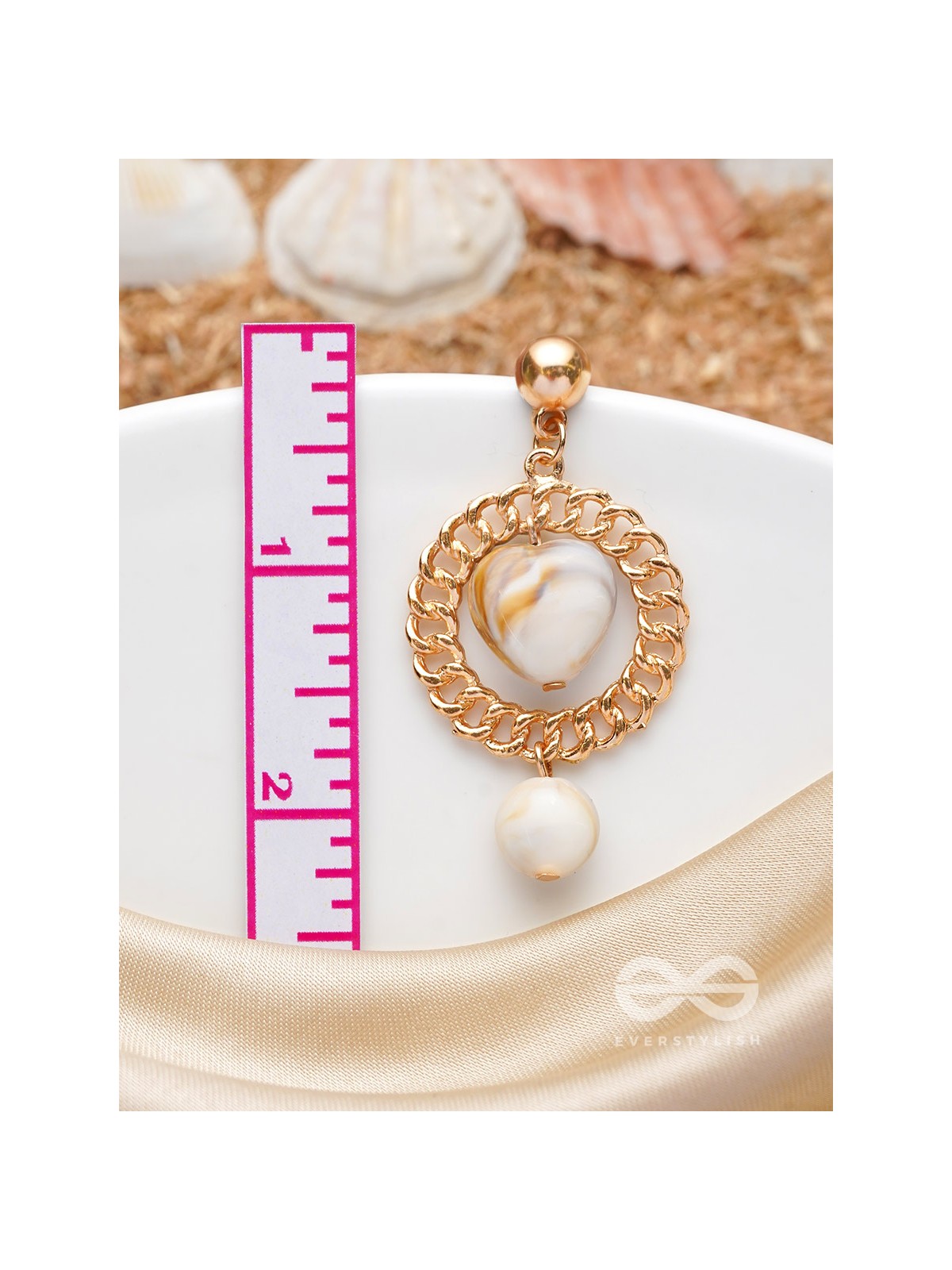 Shining Sun n Sand- Golden Shell Earrings