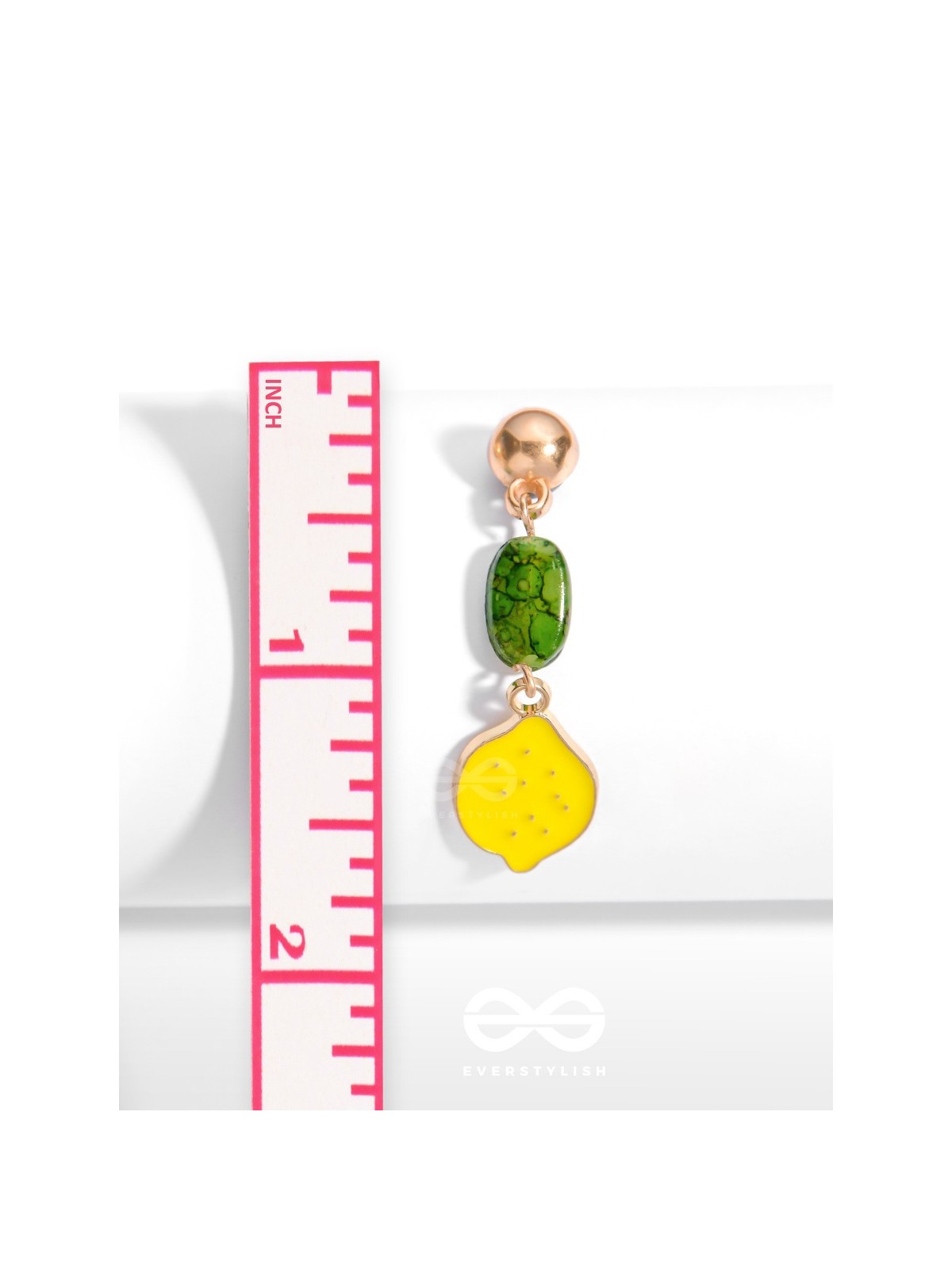 The Lemon Twist- Golden Enamelled Earrings