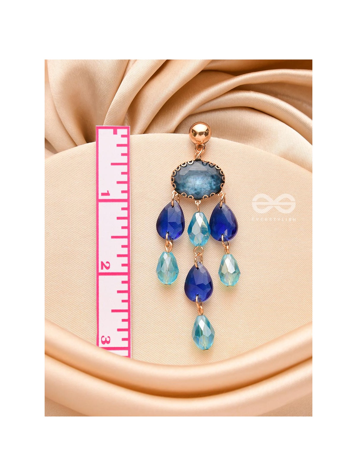 The Indigo Dreams- Golden Embellished Earrings