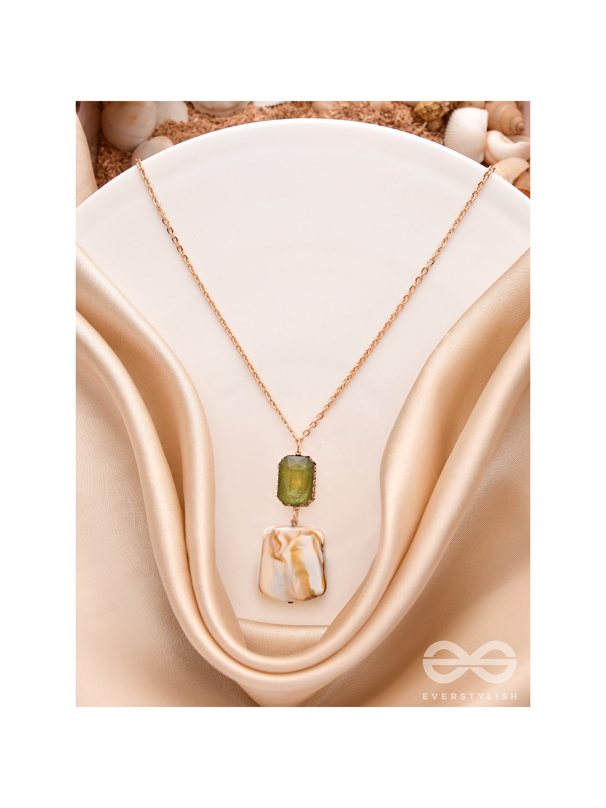 The Sea Goddess- Golden Shell Necklace With Anti-Tarnish Coating 