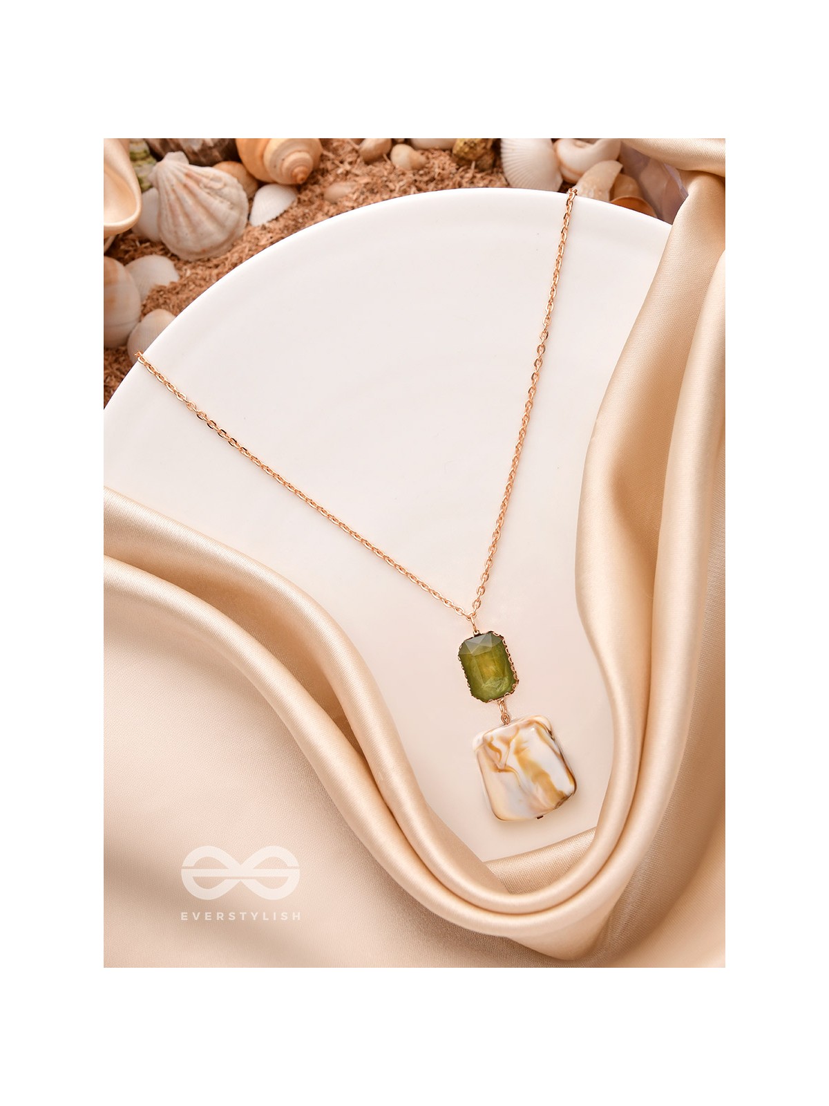 The Sea Goddess- Golden Shell Necklace With Anti-Tarnish Coating 