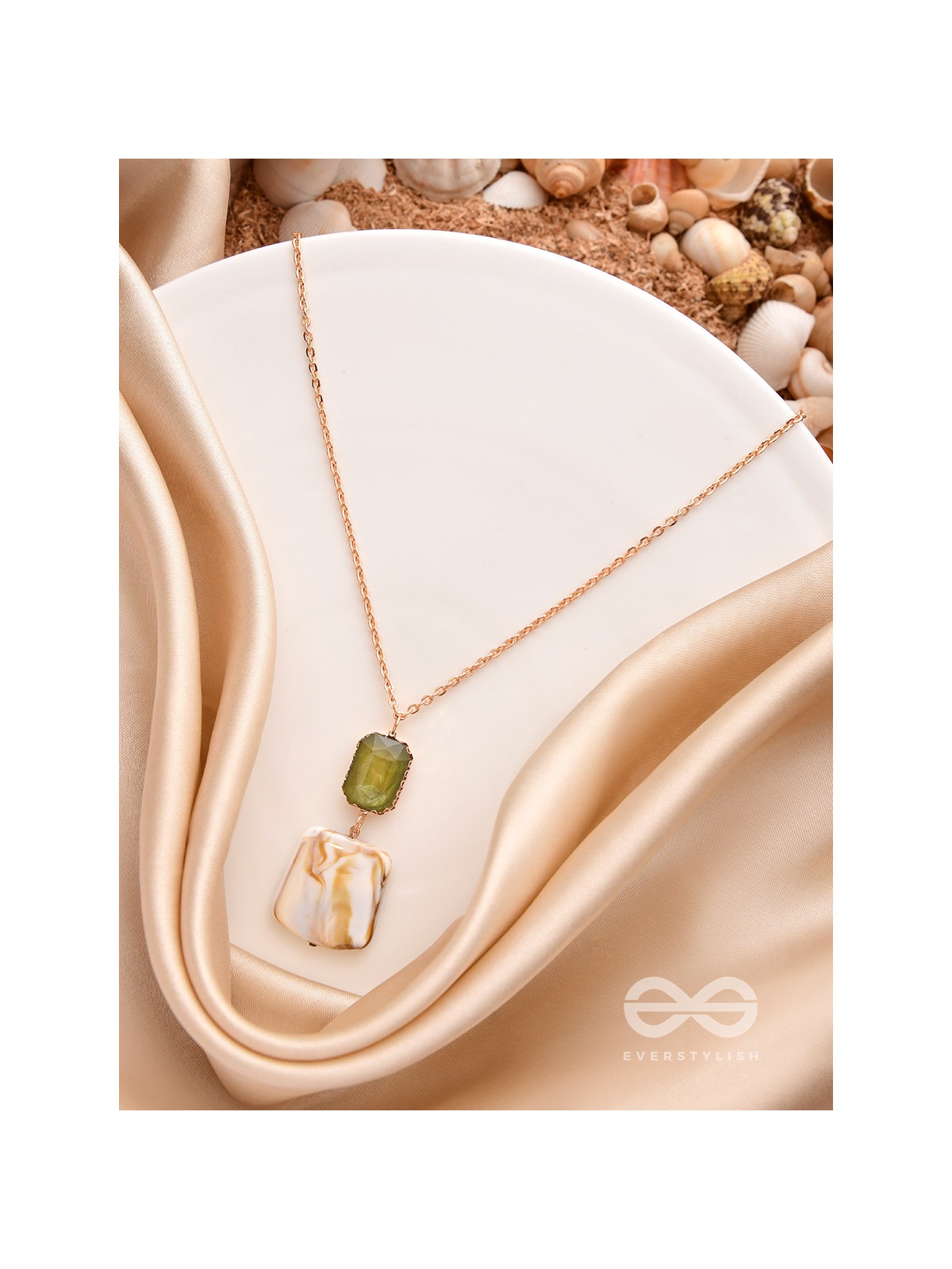 The Sea Goddess- Golden Shell Necklace With Anti-Tarnish Coating 