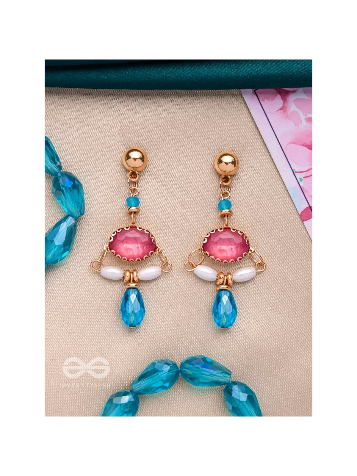 The Razzle-Dazzle- Golden Embellished Earrings
