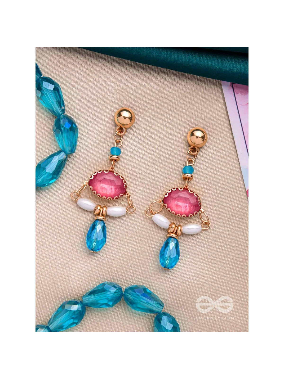 The Razzle-Dazzle- Golden Embellished Earrings