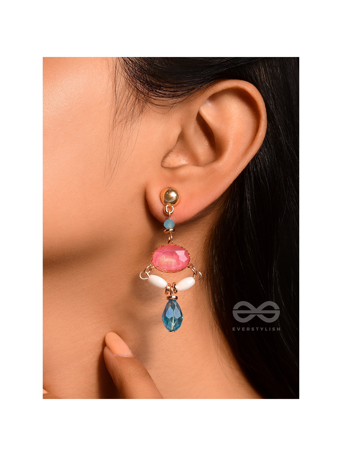 The Razzle-Dazzle- Golden Embellished Earrings