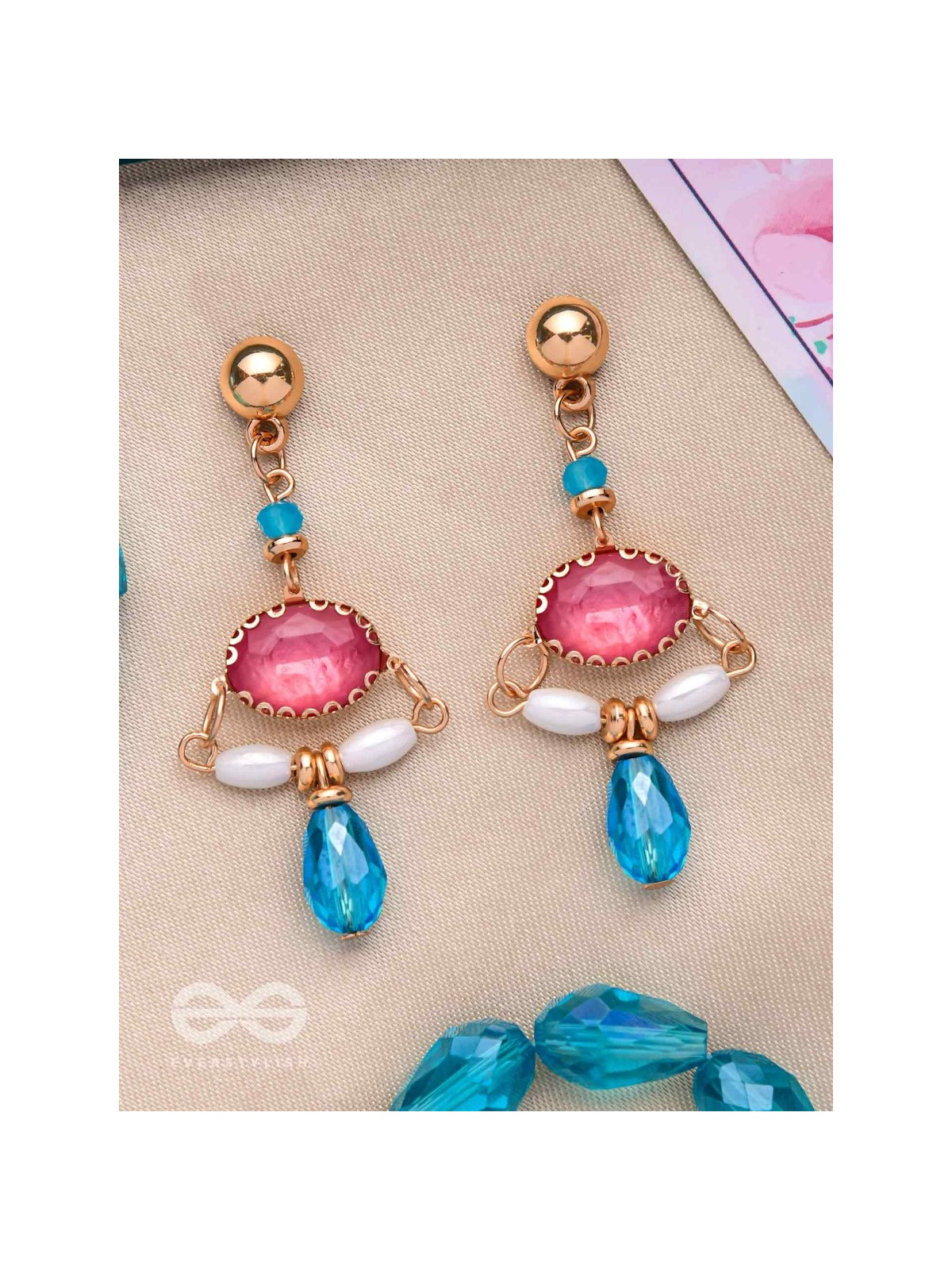 The Razzle-Dazzle- Golden Embellished Earrings