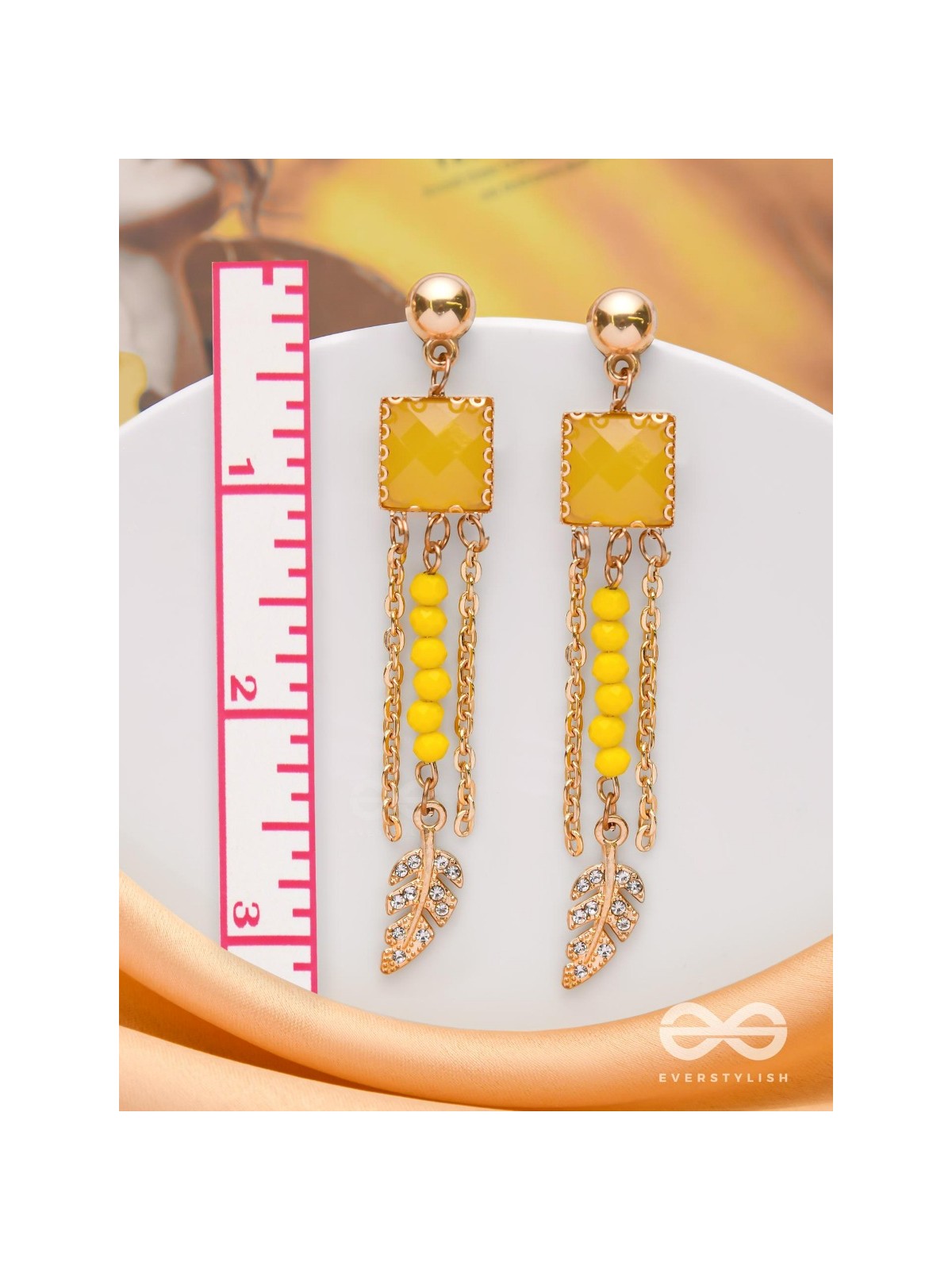 The Frosted Maple - Golden Embellished Earrings