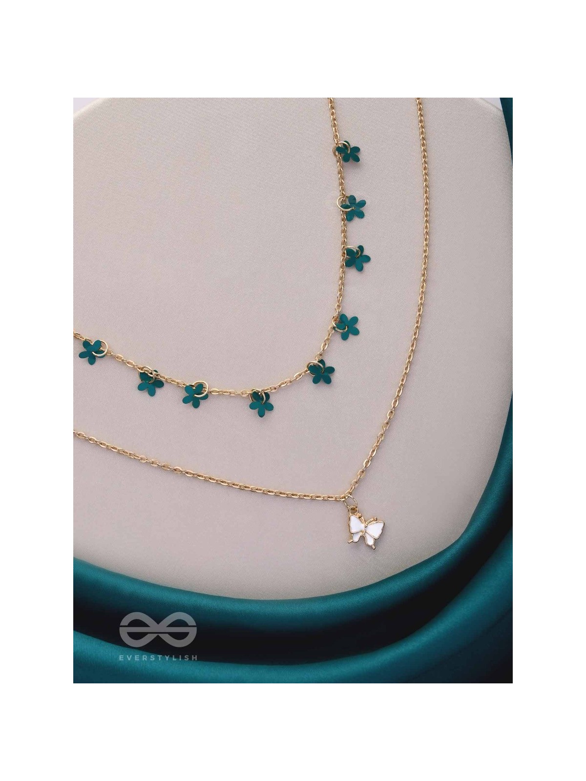 The Mystic Flutters - Golden Layered Necklace With Anti-Tarnish Coating