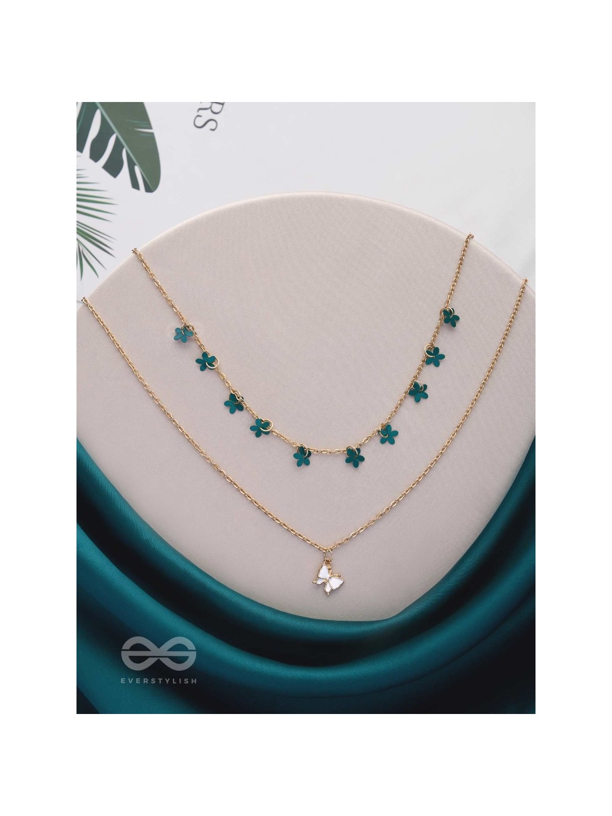 The Mystic Flutters - Golden Layered Necklace With Anti-Tarnish Coating