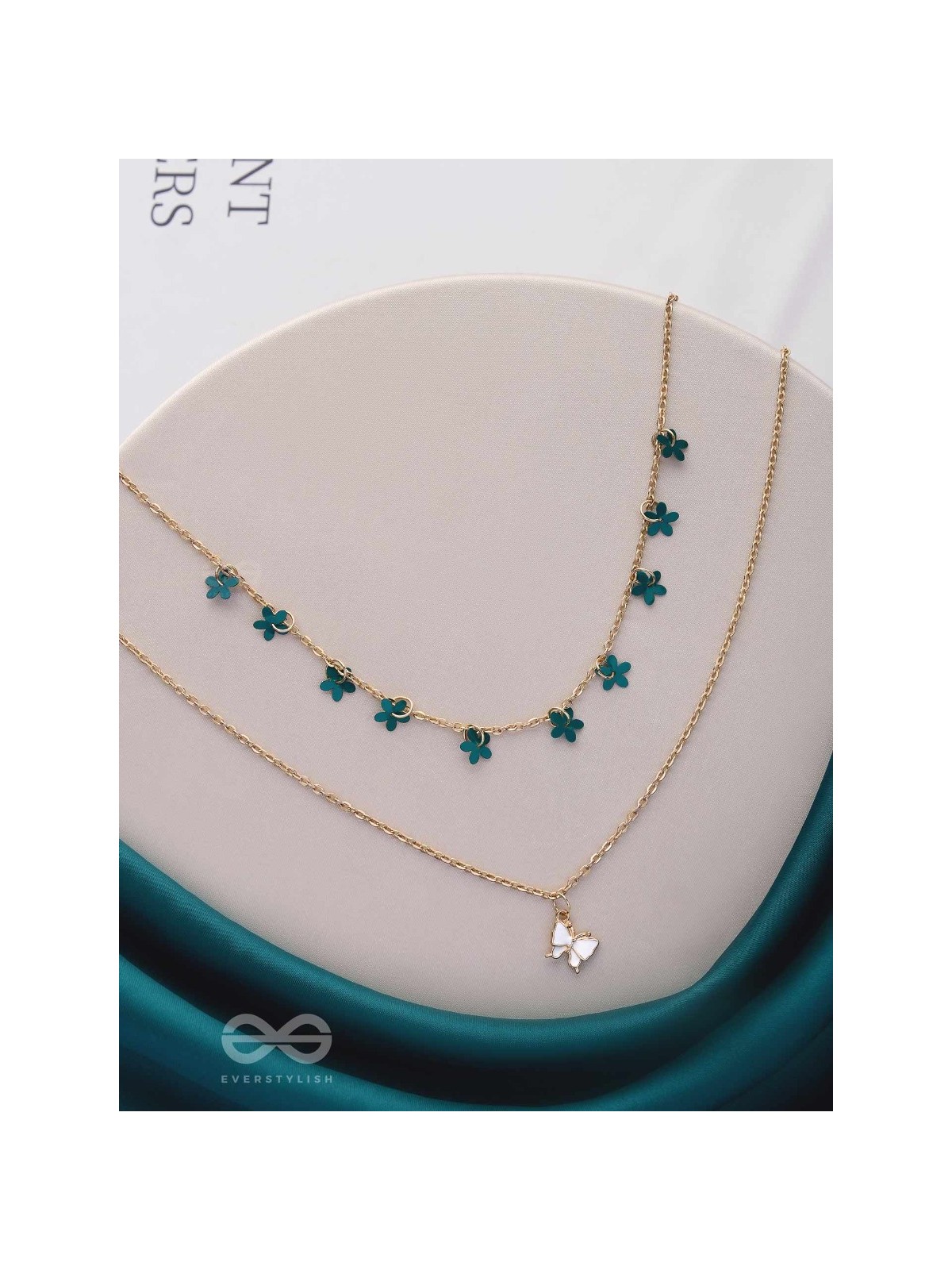 The Mystic Flutters - Golden Layered Necklace With Anti-Tarnish Coating